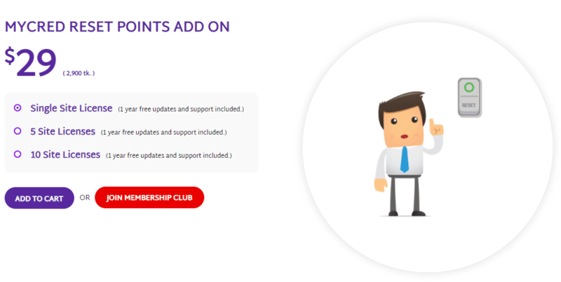 MYCRED RESET POINTS ADD ON
