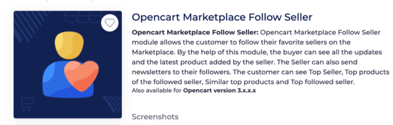 Opencart Marketplace Follow Seller