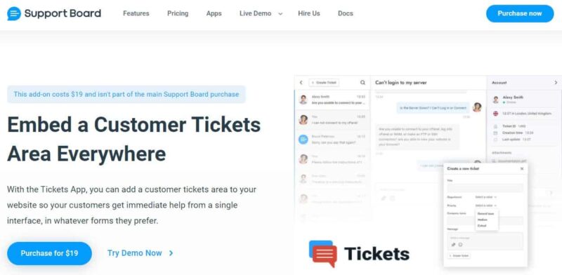Tickets App For Support Board